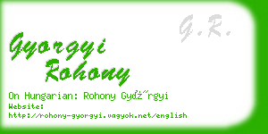 gyorgyi rohony business card